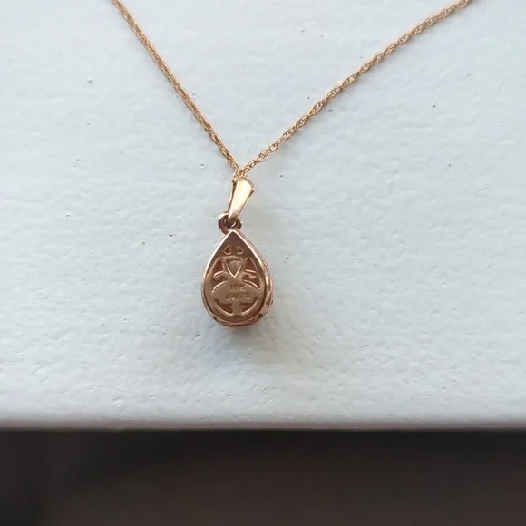 Rose Gold Tear Drop Necklace - Picture 4 of 7